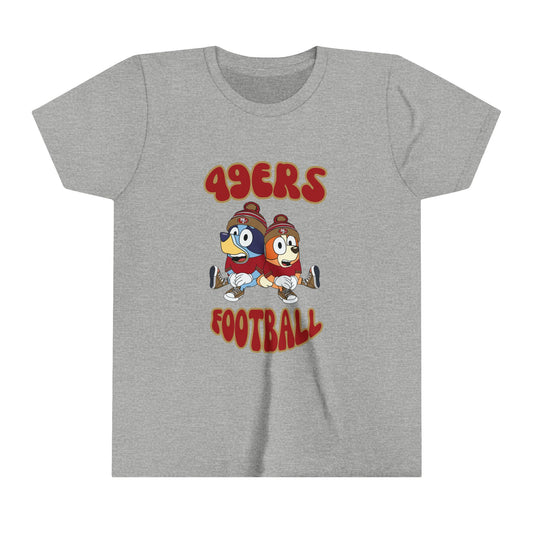 Youth Bluey & Bingo Design 49ERS Football - Inspired T-Shirt