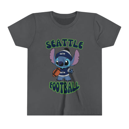 Youth Stitch Design Seahawks Football - Inspired T-Shirt