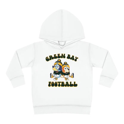 Toddler Bluey & Bingo Design Green Bay Football - Inspired Pullover Fleece Hoodie