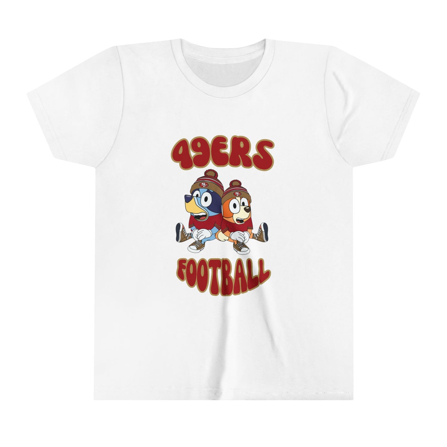 Youth Bluey & Bingo Design 49ERS Football - Inspired T-Shirt