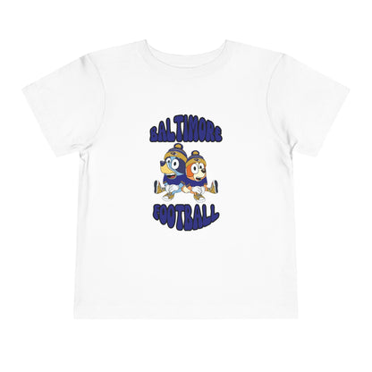 Toddler Bluey & Bingo Design Ravens Football - Inspired T-Shirt