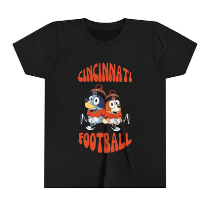 Youth Bluey & Bingo Design Cincinnati Bengals Football - Inspired T-Shirt