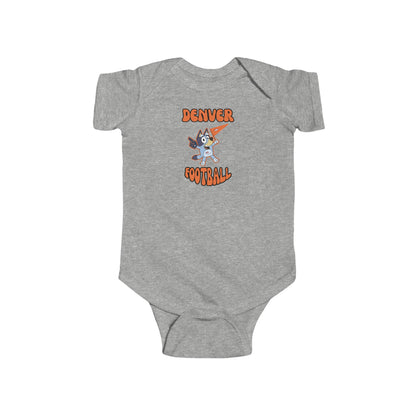 Infant Bluey Design Denver Broncos Football  -Inspired Bodysuit