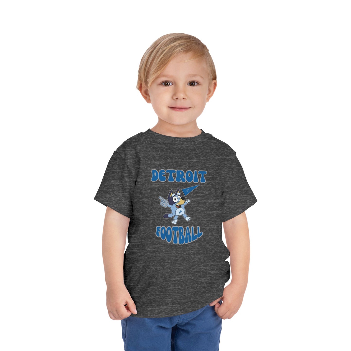 Toddler Bluey Design Detroit Lions Football  -Inspired T-Shirt