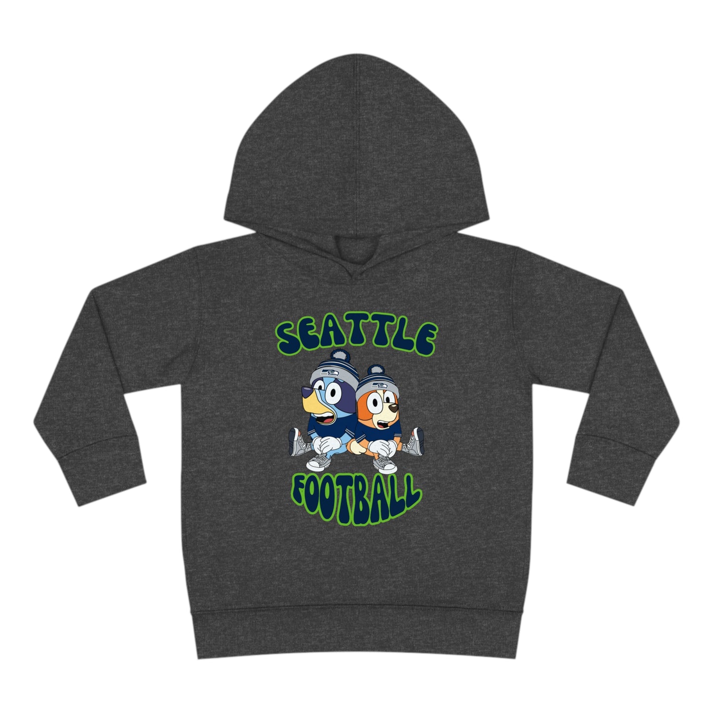 Toddler Bluey & Bingo Design Seahawks Football - Inspired Pullover Fleece Hoodie