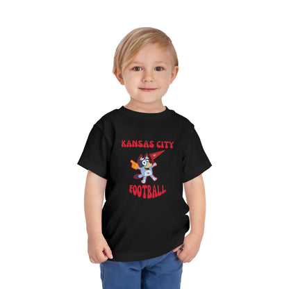 Toddler Bluey Design Kansas City Chiefs Football -Inspired T-Shirt