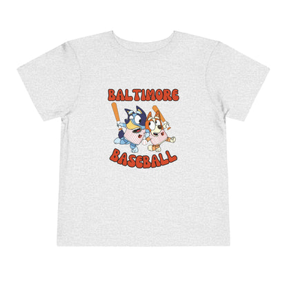 Toddler Bluey Design Baltimore Orioles - Inspired T-Shirt