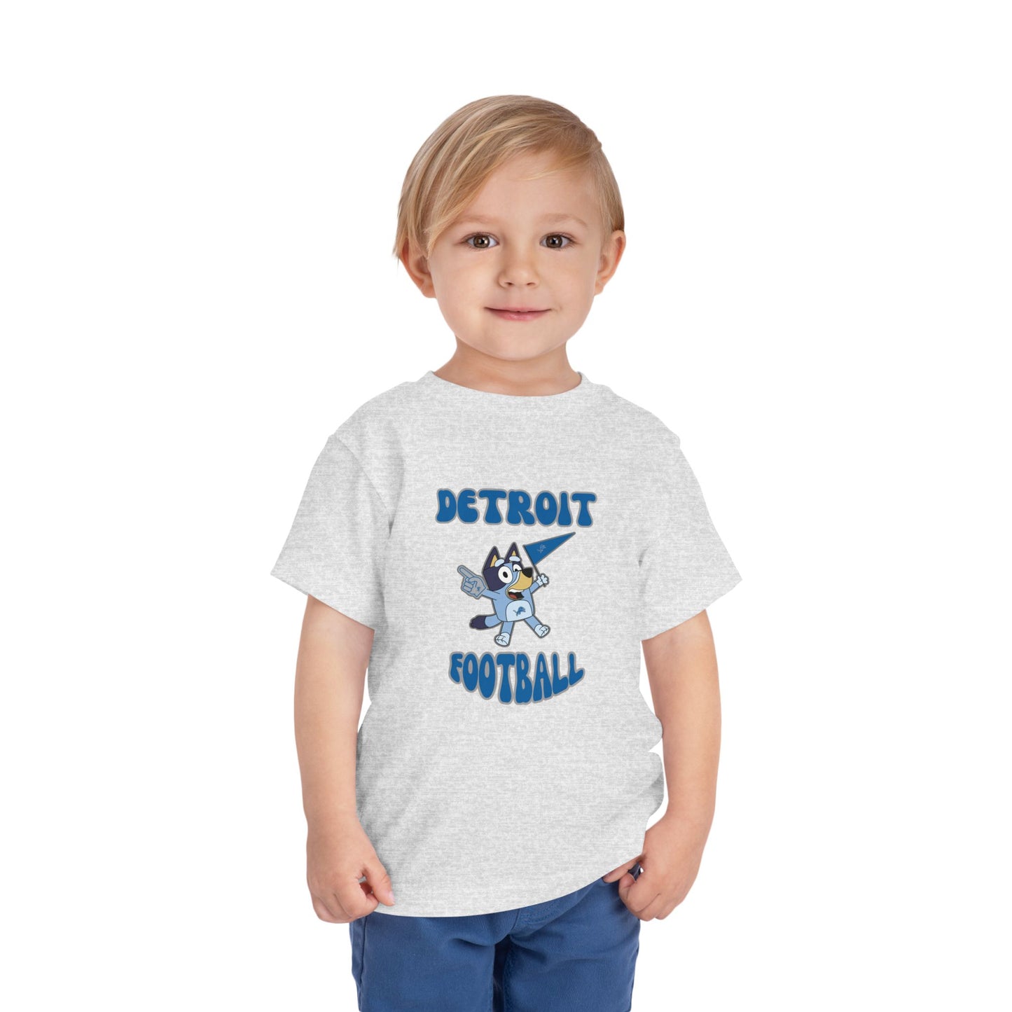 Toddler Bluey Design Detroit Lions Football  -Inspired T-Shirt