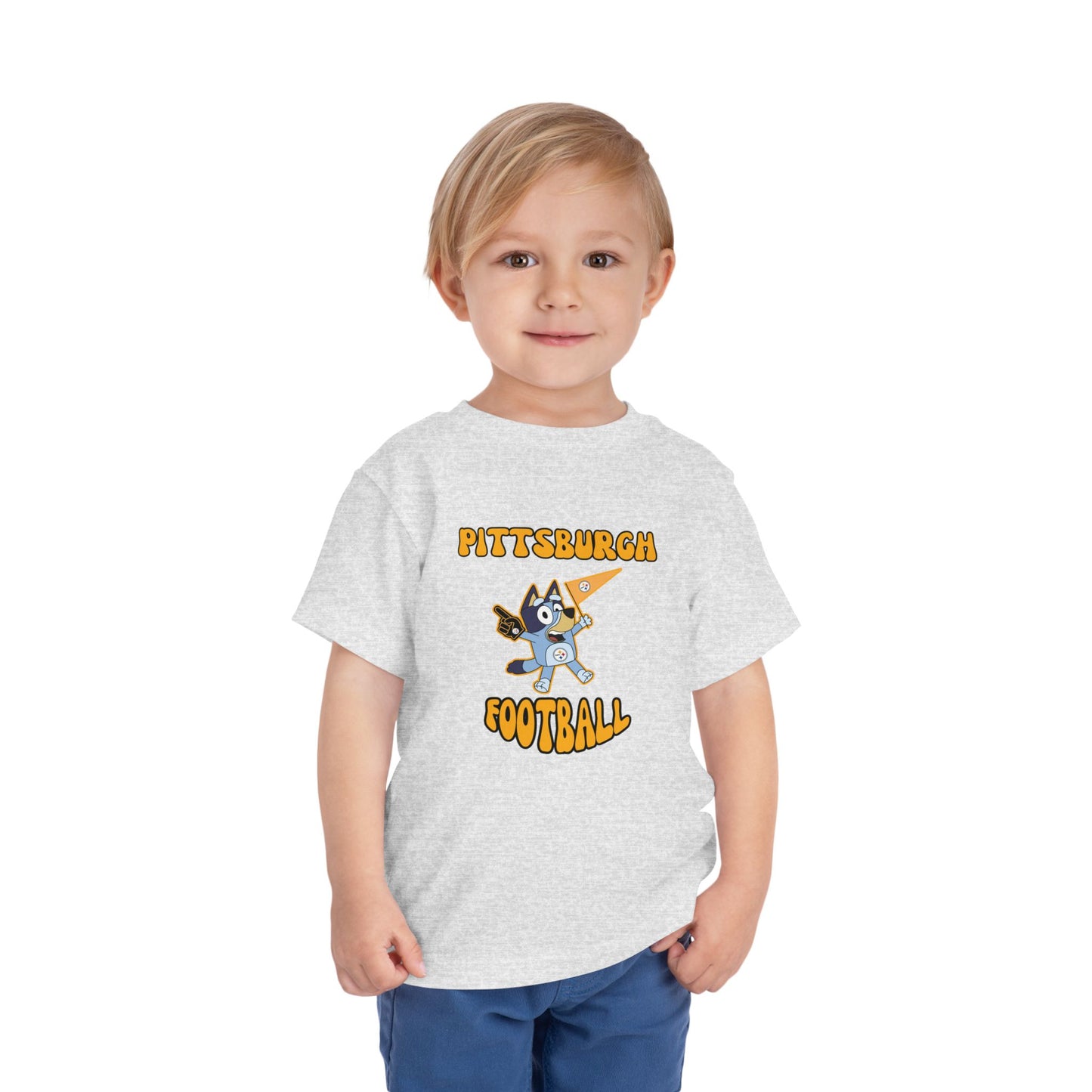 Toddler Bluey Design Pittsburgh Steelers Football -Inspired T-Shirt