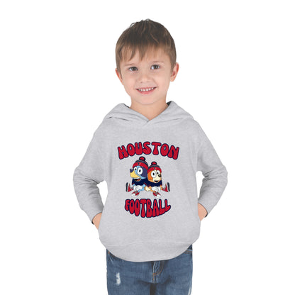 Toddler Bluey & Bingo Design Texans Football - Inspired Pullover Fleece Hoodie