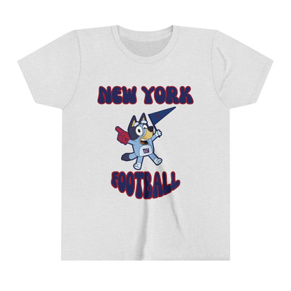 Youth Bluey Design New York Giants Football -Inspired T-Shirt