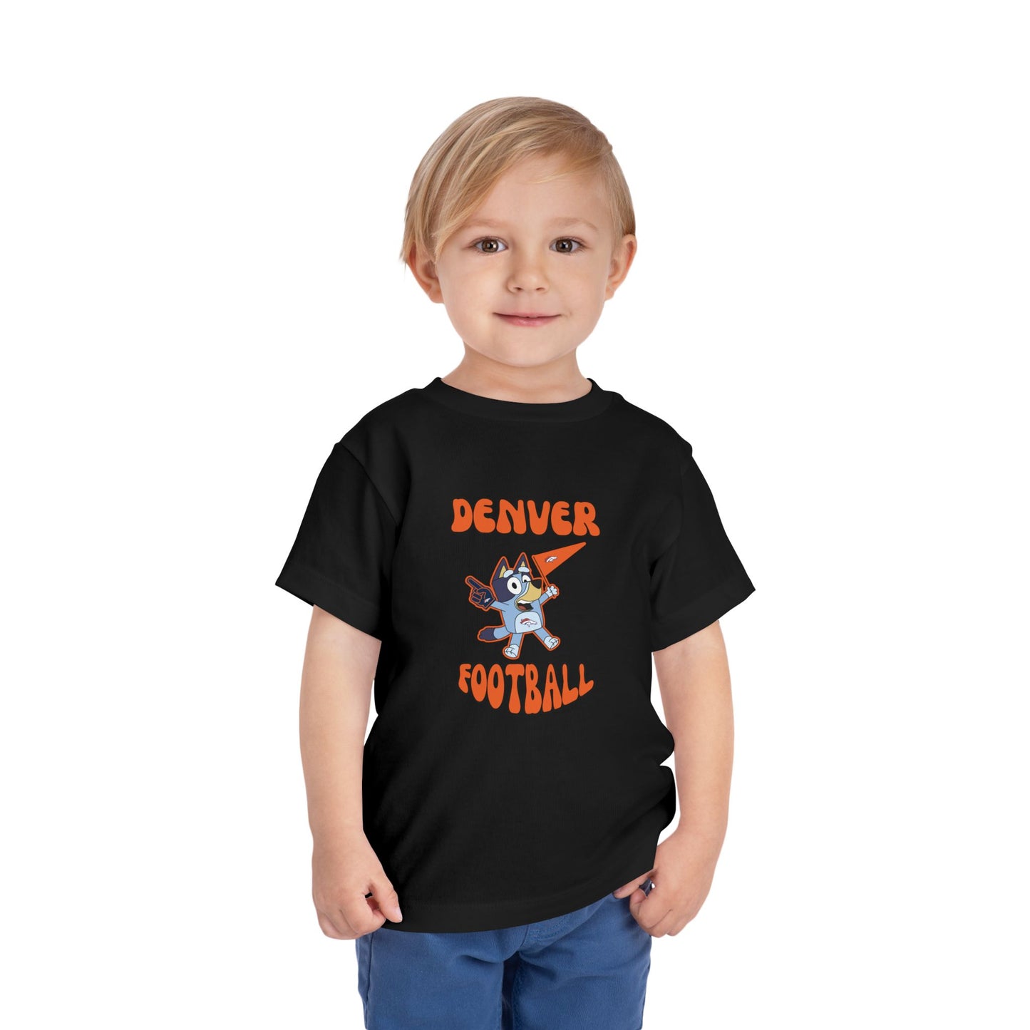 Toddler Bluey Design Denver Broncos Football  -Inspired T-Shirt