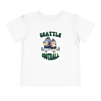 Toddler Bluey & Bingo Design Seahawks Football - Inspired T-Shirt