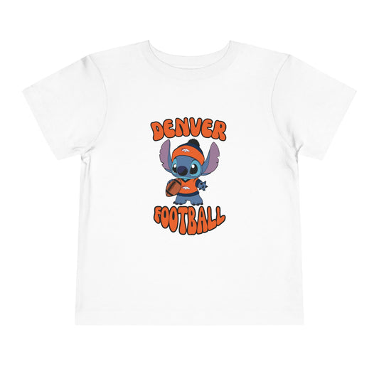 Toddler Stitch Design Broncos Football - Inspired T-Shirt