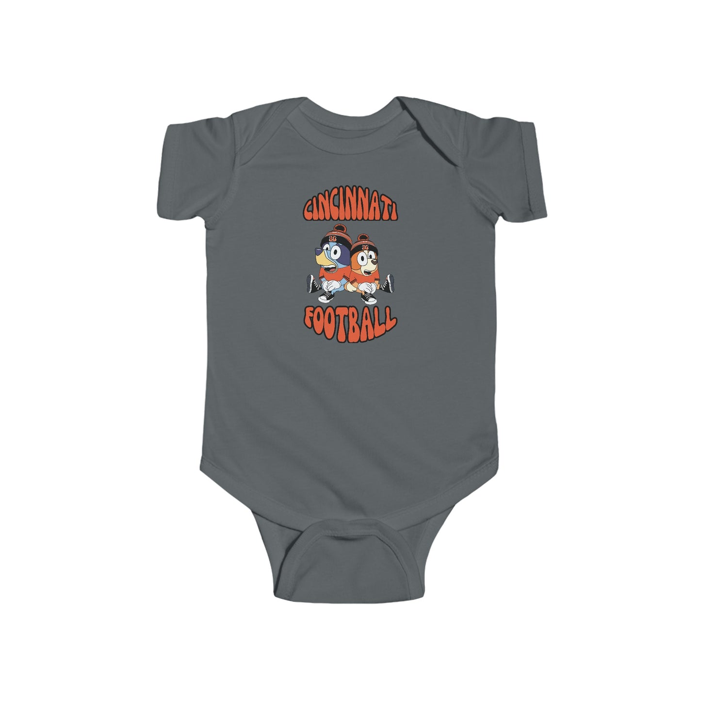 Infant Bluey & Bingo Design Cincinnati Bengals Football - Inspired Onesie