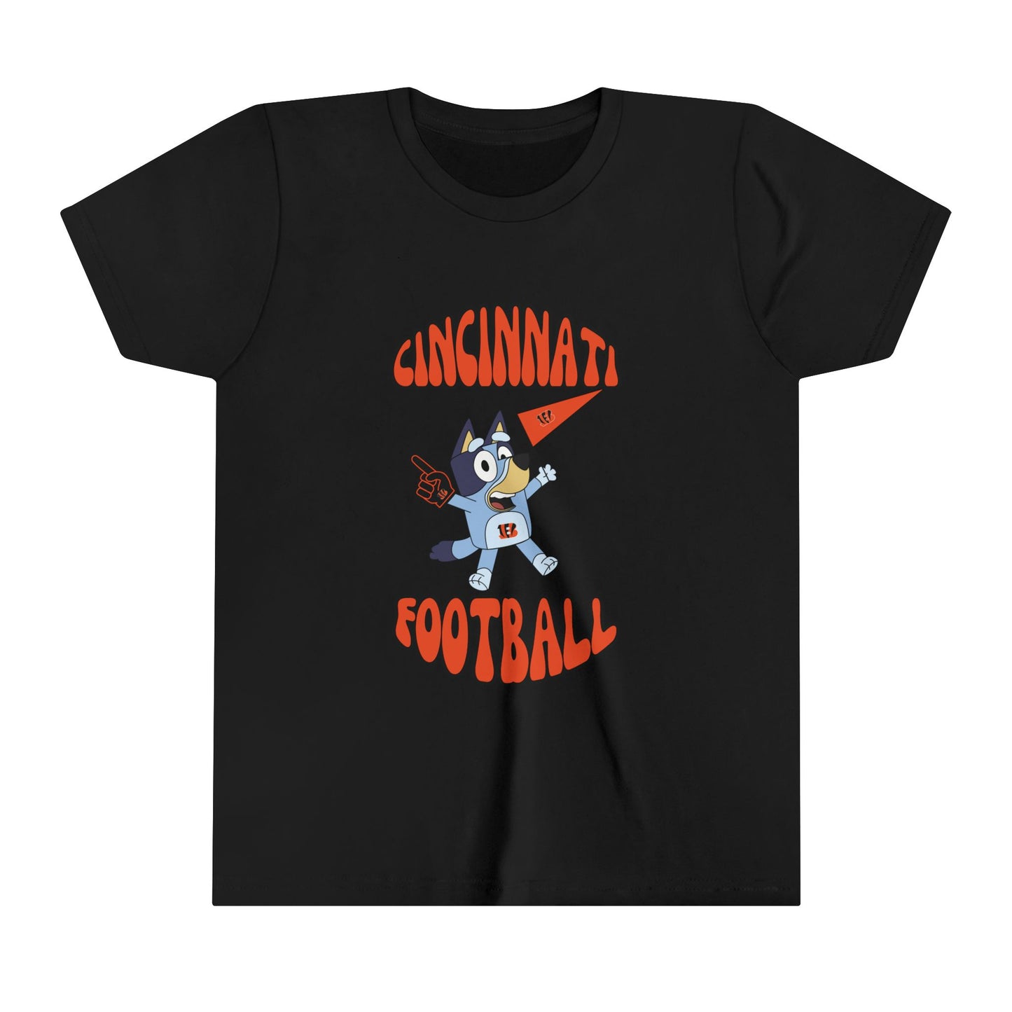 Youth Bluey Design Cincinnati Bengals Football -Inspired T-Shirt