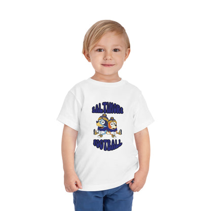 Toddler Bluey & Bingo Design Ravens Football - Inspired T-Shirt