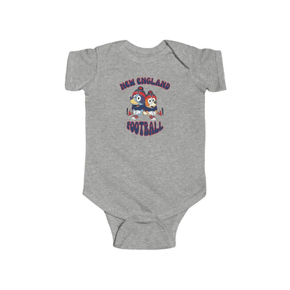 Infant Bluey & Bingo Design Patriots Football - Inspired Onesie