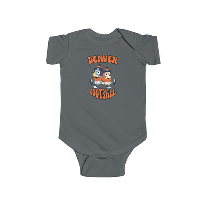 Infant Bluey & Bingo Design Broncos Football - Inspired Onesie