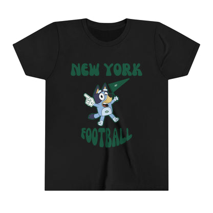 Youth Bluey Design New York Jets Football -Inspired T-Shirt