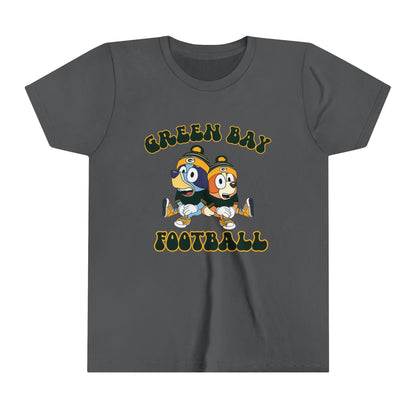 Youth Bluey & Bingo Design Green Bay Football - Inspired T-Shirt