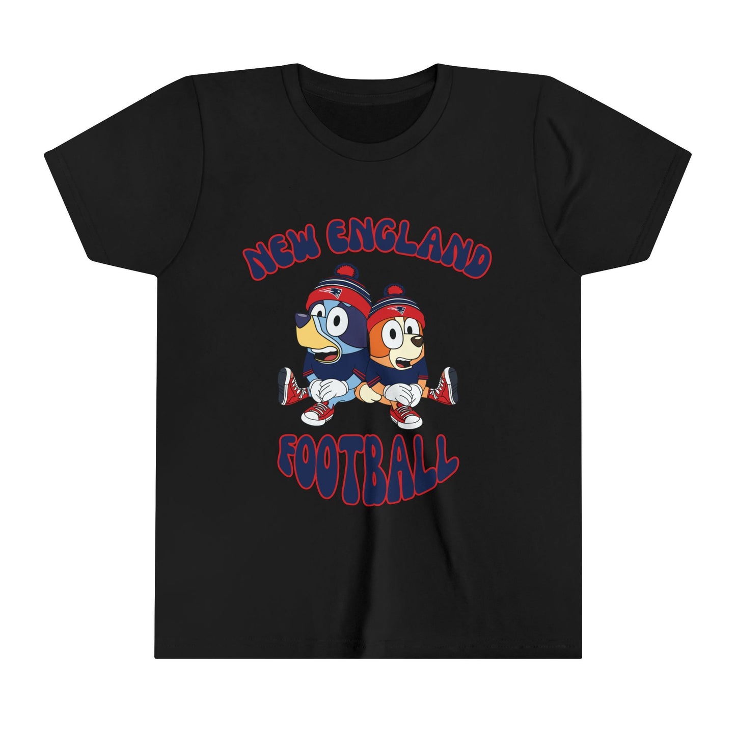 Youth Bluey & Bingo Design Patriots Football - Inspired T-Shirt