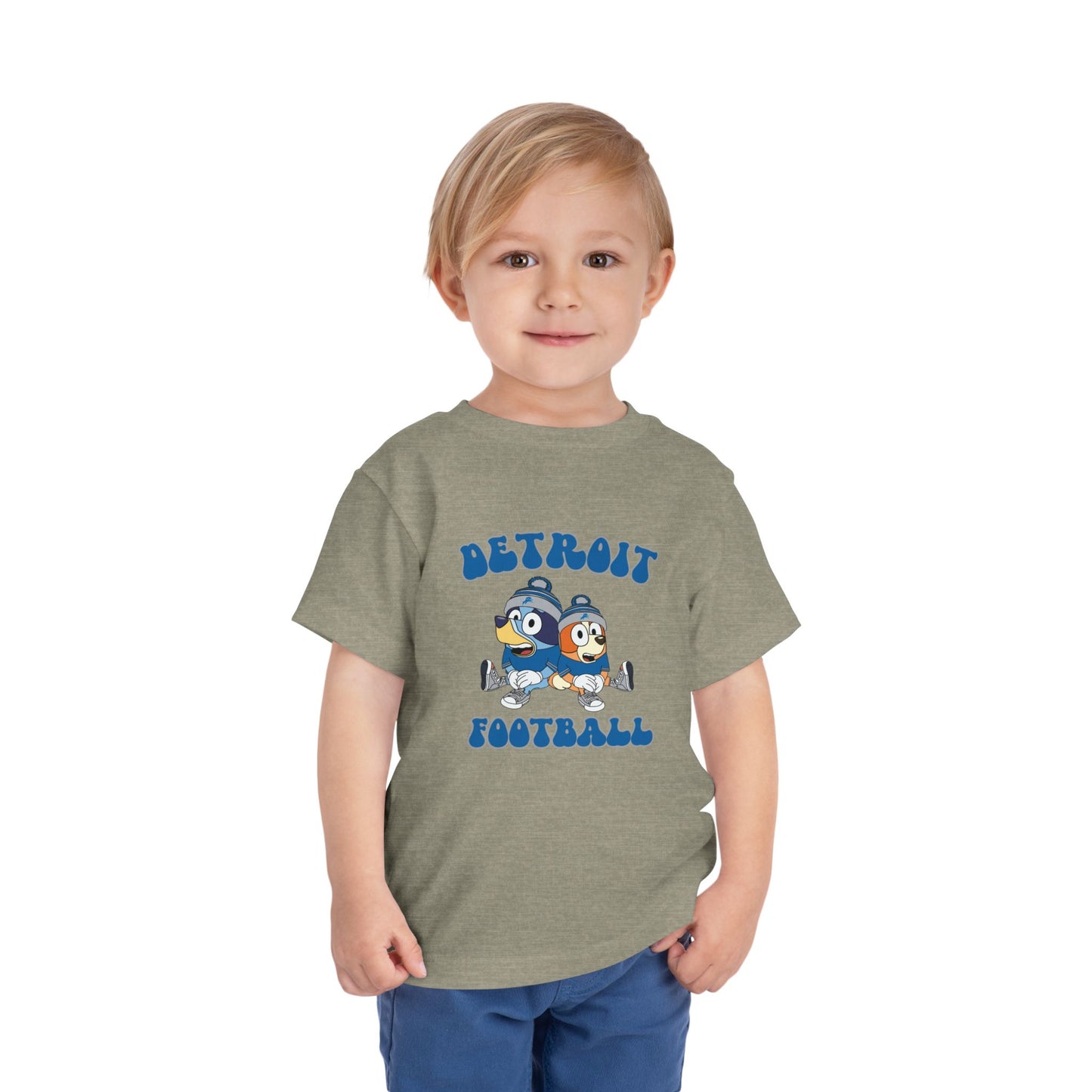 Toddler Bluey & Bingo Design Detroit Lions Football - Inspired T-Shirt