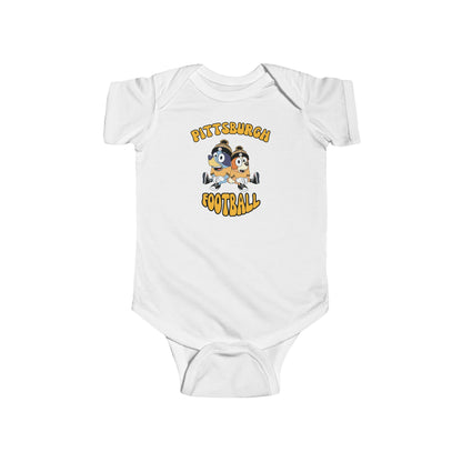 Infant Bluey & Bingo Design Pittsburgh Steelers Football - Inspired Onesie