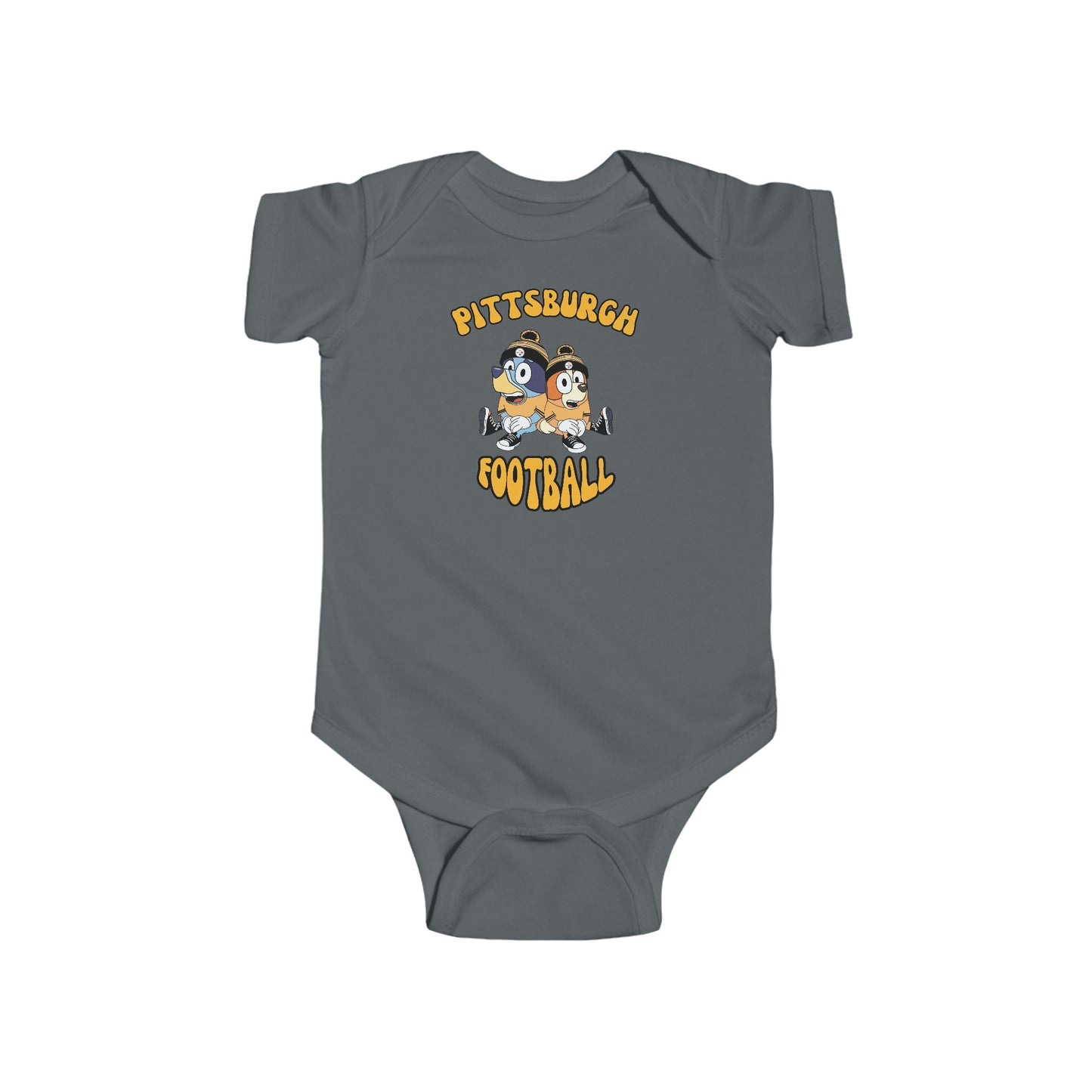 Infant Bluey & Bingo Design Pittsburgh Steelers Football - Inspired Onesie