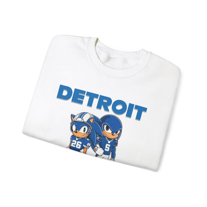 Sonic and Knuckles Jahmyr Gibbs and David Montgomery Detroit Lions Unisex Crewneck Sweatshirt