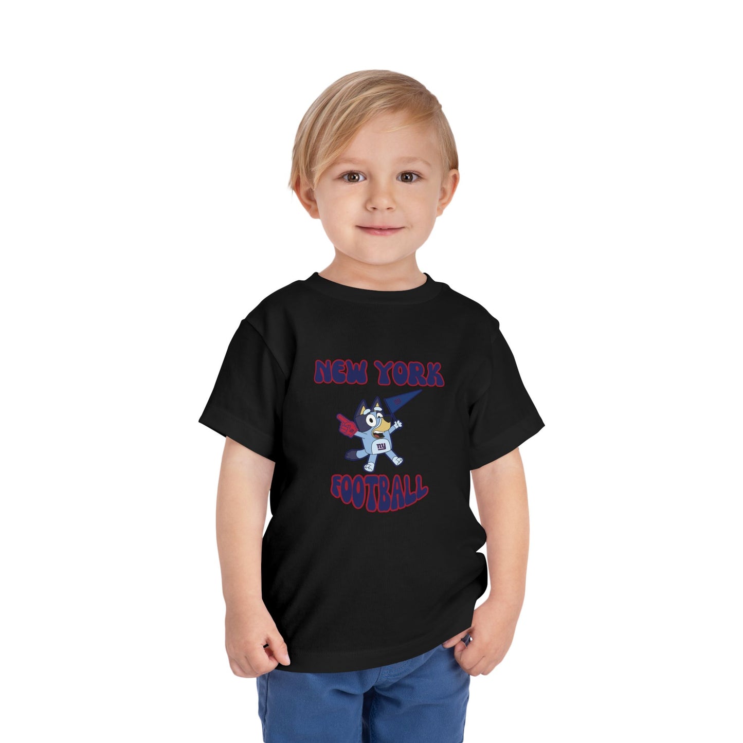 Toddler Bluey Design New York Giants Football -Inspired T-Shirt