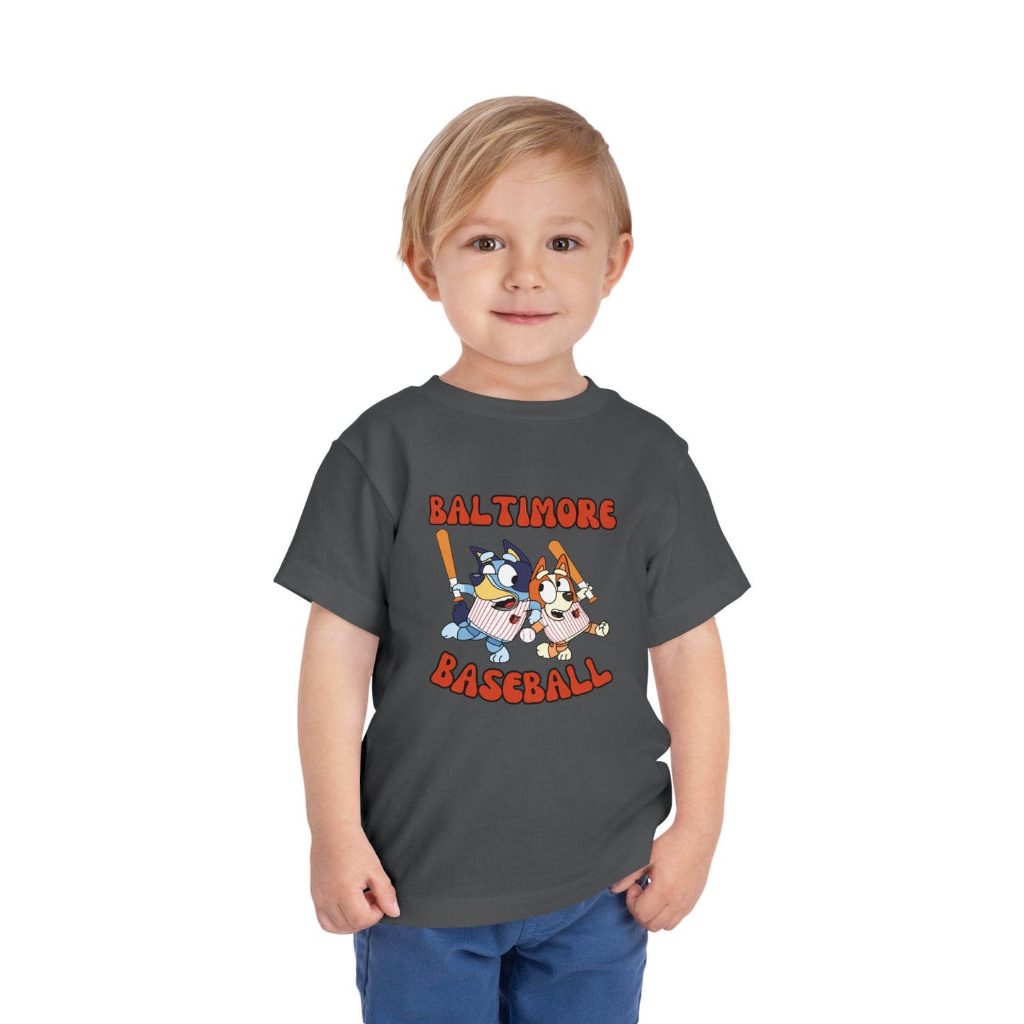 Toddler Bluey Design Baltimore Orioles - Inspired T-Shirt