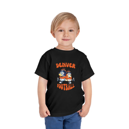 Toddler Bluey & Bingo Design Broncos Football - Inspired T-Shirt