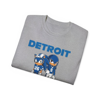 Sonic and Knuckles Jahmyr Gibbs and David Montgomery Detroit Lions Unisex Tee Shirt