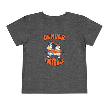 Toddler Bluey & Bingo Design Broncos Football - Inspired T-Shirt