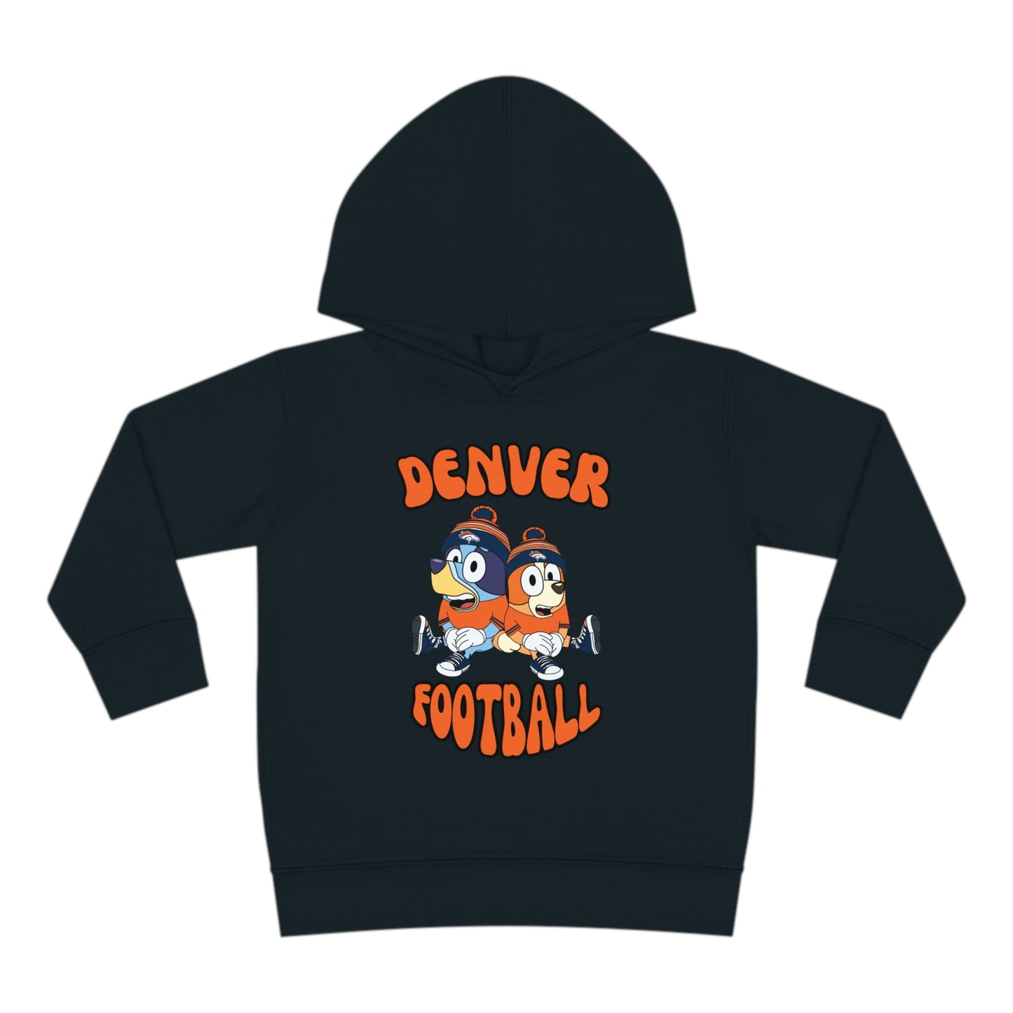 Toddler Bluey & Bingo Design Broncos Football - Inspired Pullover Fleece Hoodie