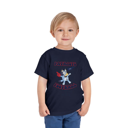 Toddler Bluey Design Patriots Football-Inspired T-Shirt