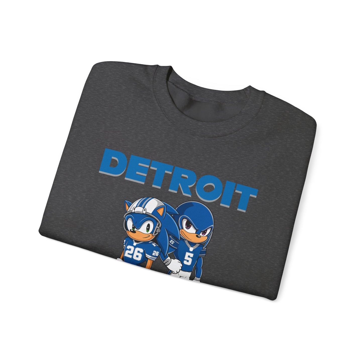 Sonic and Knuckles Jahmyr Gibbs and David Montgomery Detroit Lions Unisex Crewneck Sweatshirt