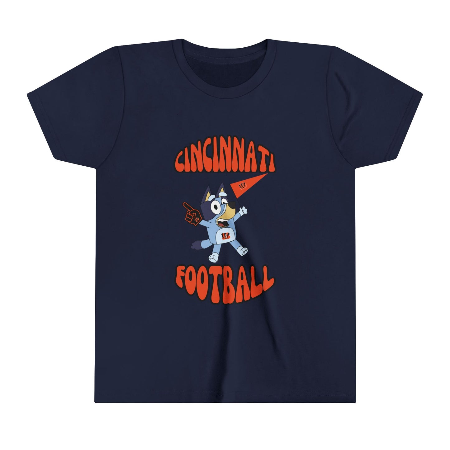 Youth Bluey Design Cincinnati Bengals Football -Inspired T-Shirt