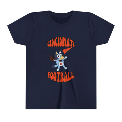 Youth Bluey Design Cincinnati Bengals Football -Inspired T-Shirt