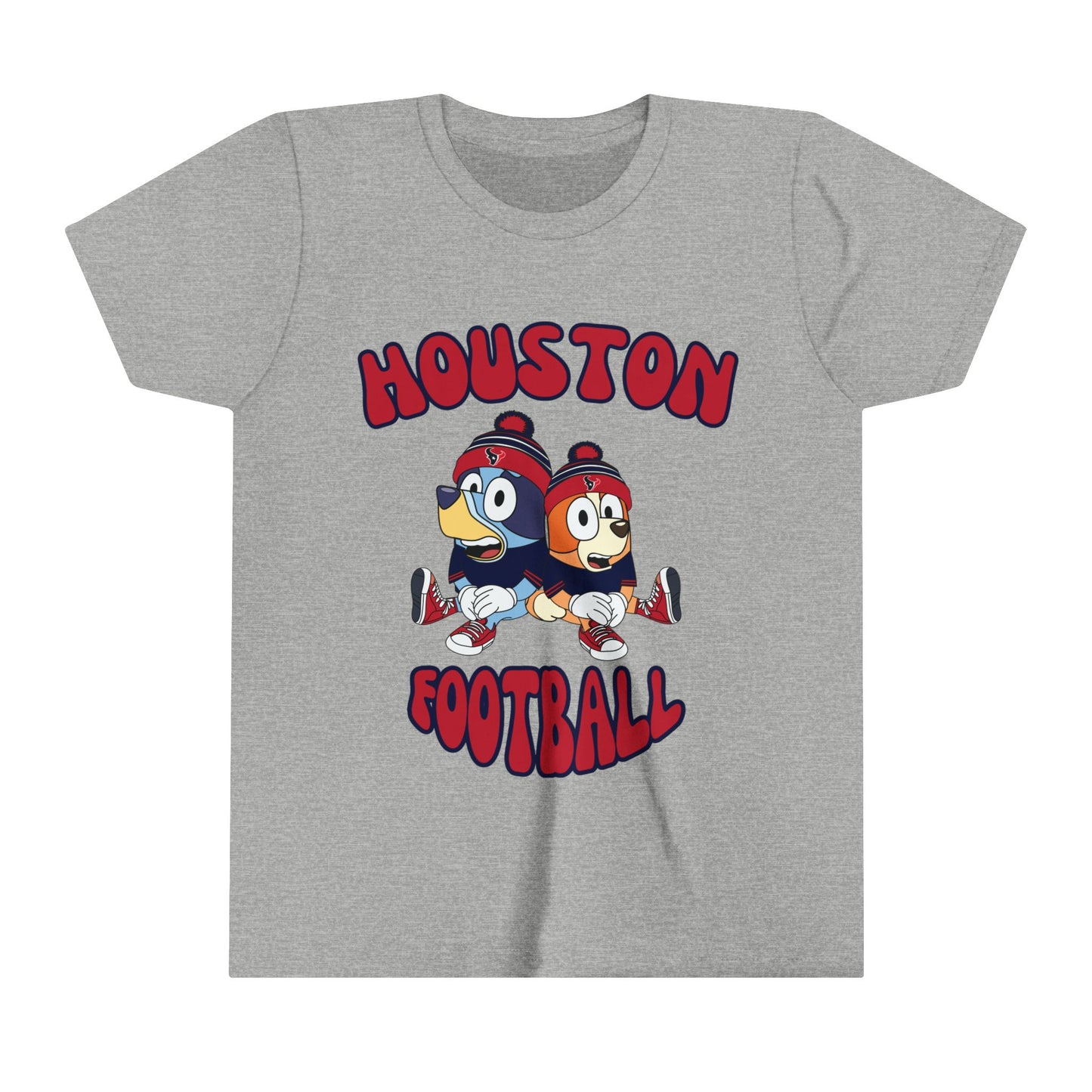 Youth Bluey & Bingo Design Texans Football - Inspired T-Shirt