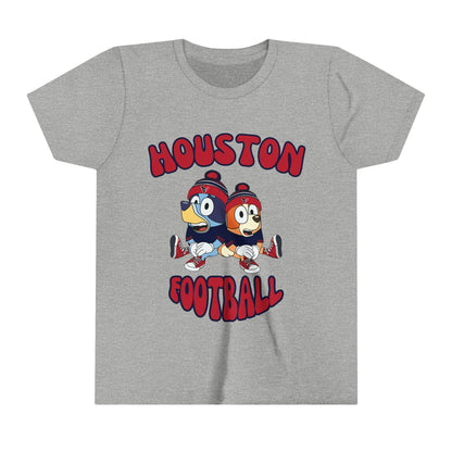 Youth Bluey & Bingo Design Texans Football - Inspired T-Shirt