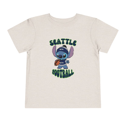 Toddler Stitch Design Seahawks Football - Inspired T-Shirt