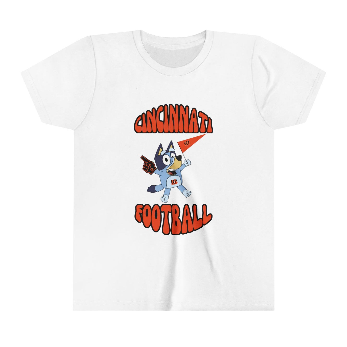 Youth Bluey Design Cincinnati Bengals Football -Inspired T-Shirt