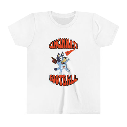 Youth Bluey Design Cincinnati Bengals Football -Inspired T-Shirt