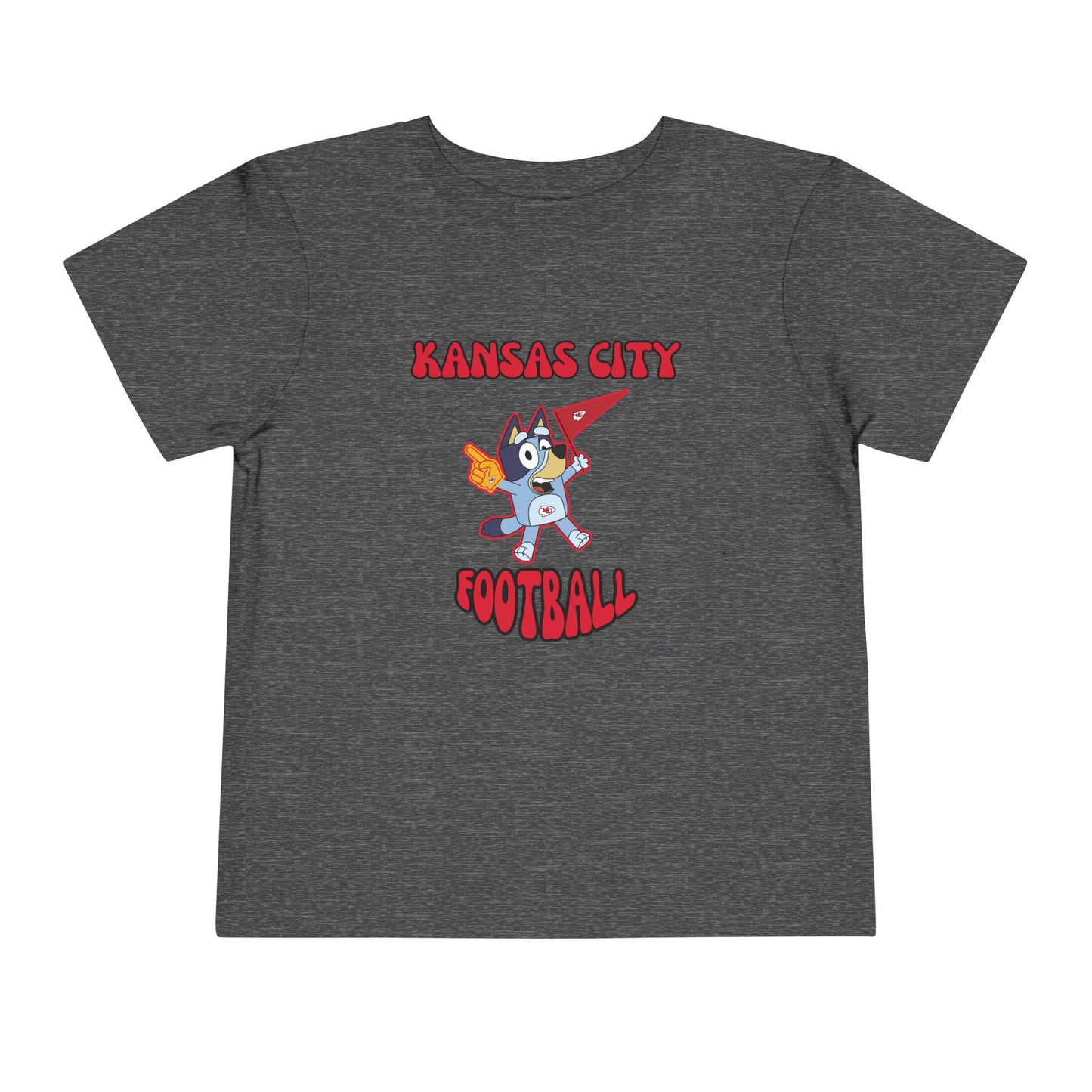 Toddler Bluey Design Kansas City Chiefs Football -Inspired T-Shirt