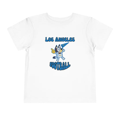 Toddler Bluey Design Las Angeles Chargers Football -Inspired T-Shirt