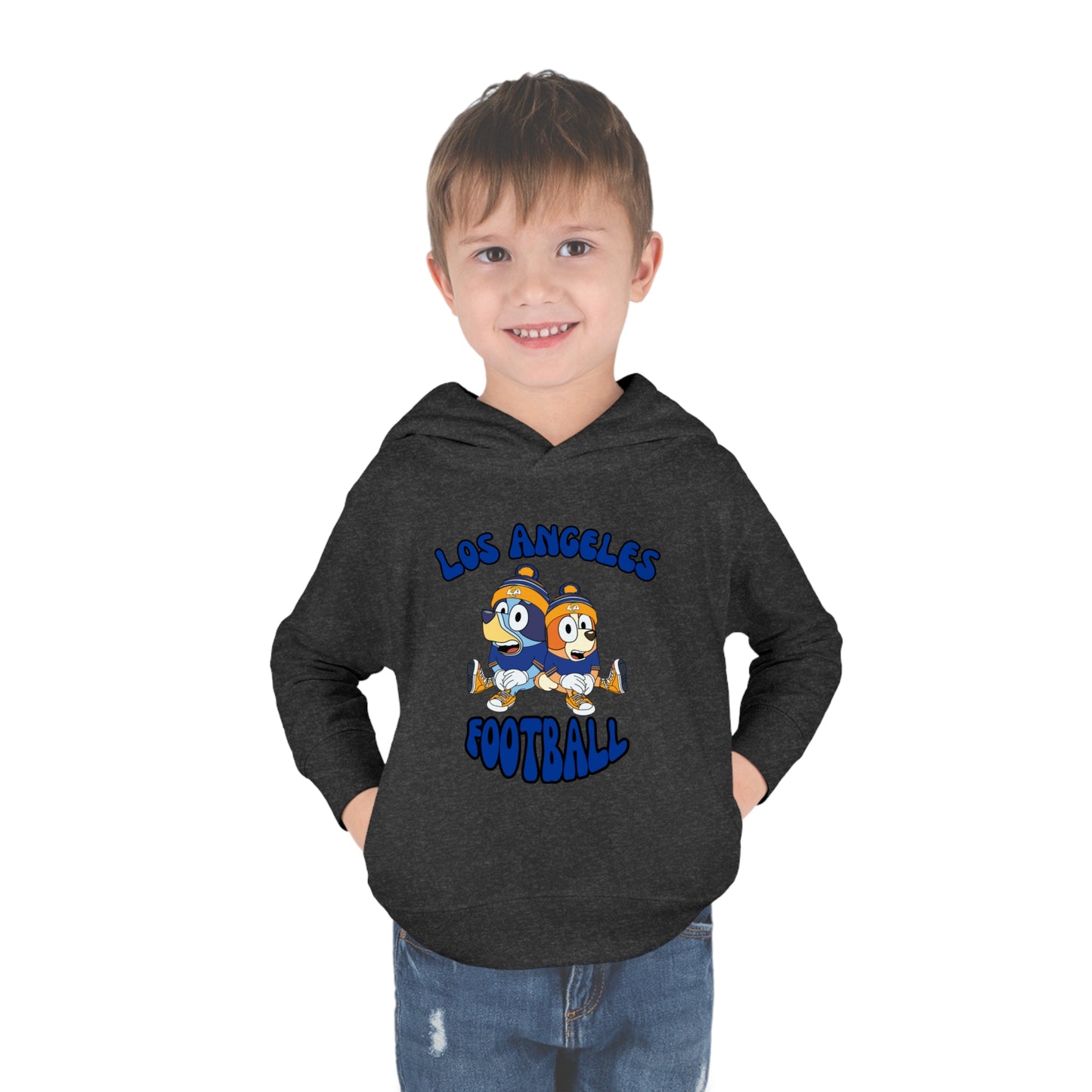 Toddler Bluey & Bingo Design Rams Football - Inspired Pullover Fleece Hoodie