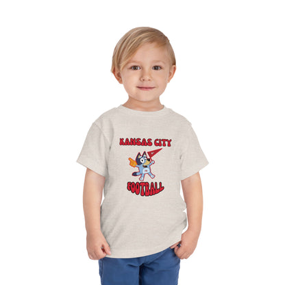 Toddler Bluey Design Kansas City Chiefs Football -Inspired T-Shirt