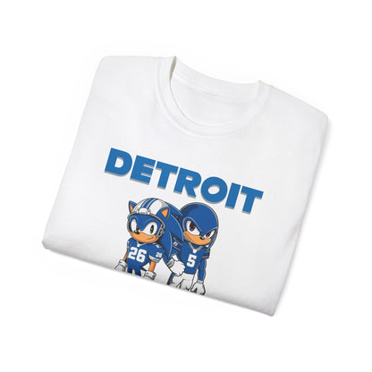 Sonic and Knuckles Jahmyr Gibbs and David Montgomery Detroit Lions Unisex Tee Shirt